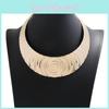 Exaggerated Metal Choker With Water Wave Chain For Fashion Enthusiasts