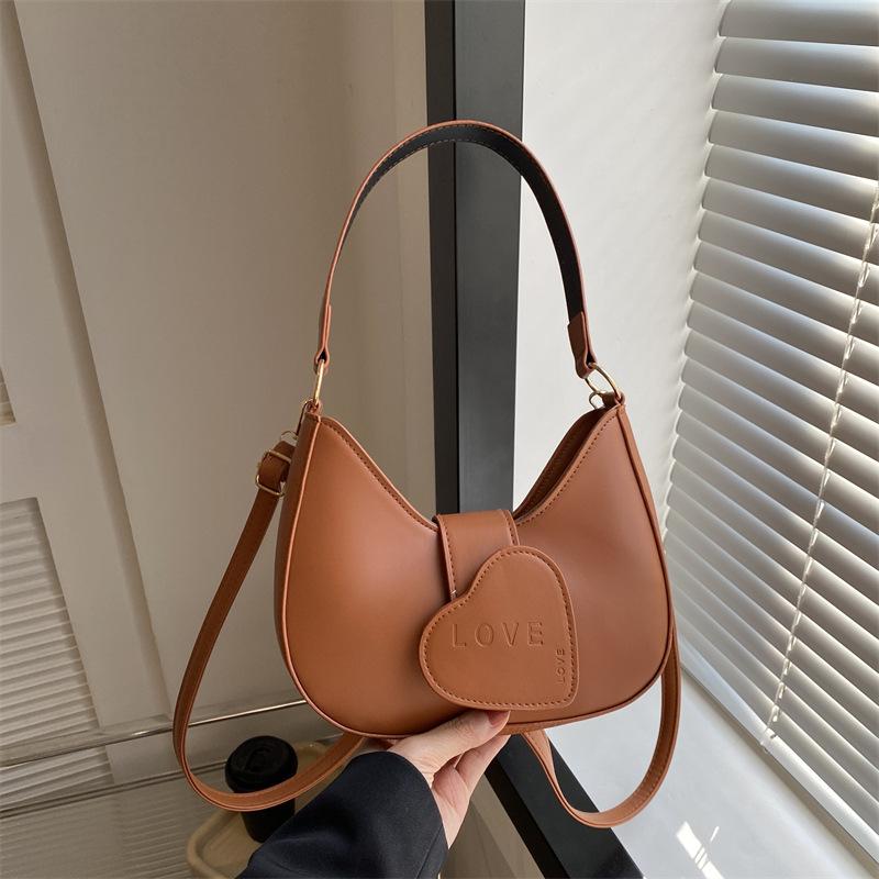 Love Handbag Модная сумка через плечо Niche Универсальная сумка через подмышку Высококачественная однотонная сумка-мессенджер Tide