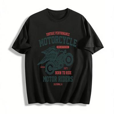 Винтажная футболка с графическим принтом для мотоциклистов Born To Ride LA Топ байкера Хлопковая футболка