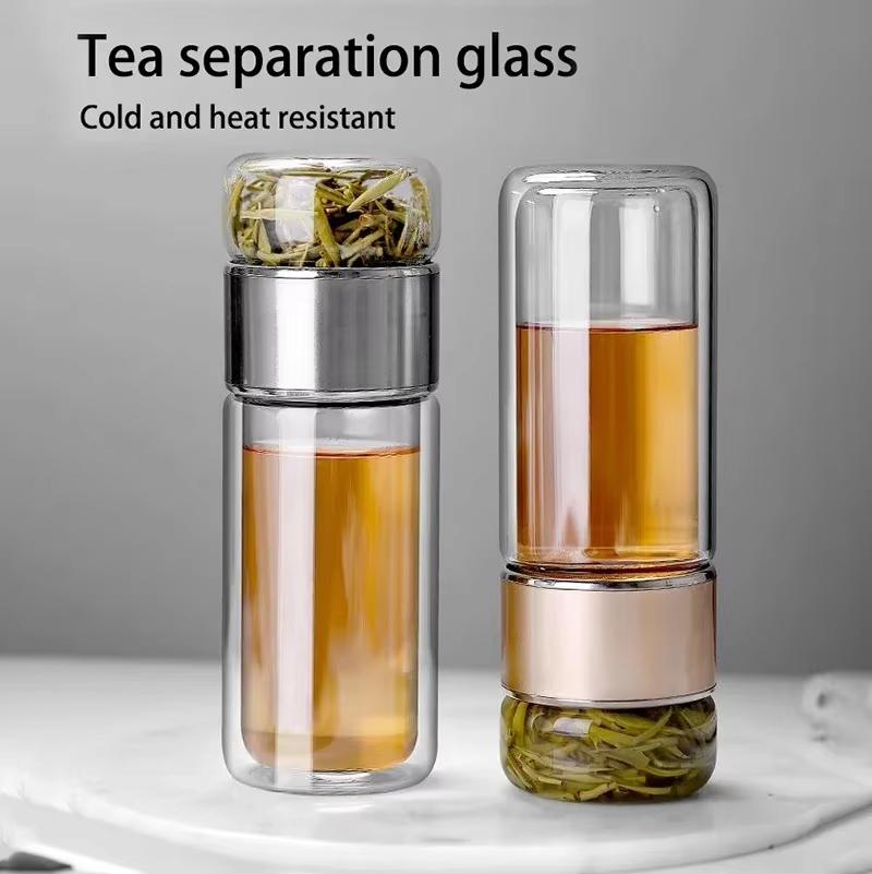 300ML Tea Water Bottle High Borosilicate Glass Double Layer Tea Water Cup Infuser Tumbler Drinkware Water Bottle With Tea Filter