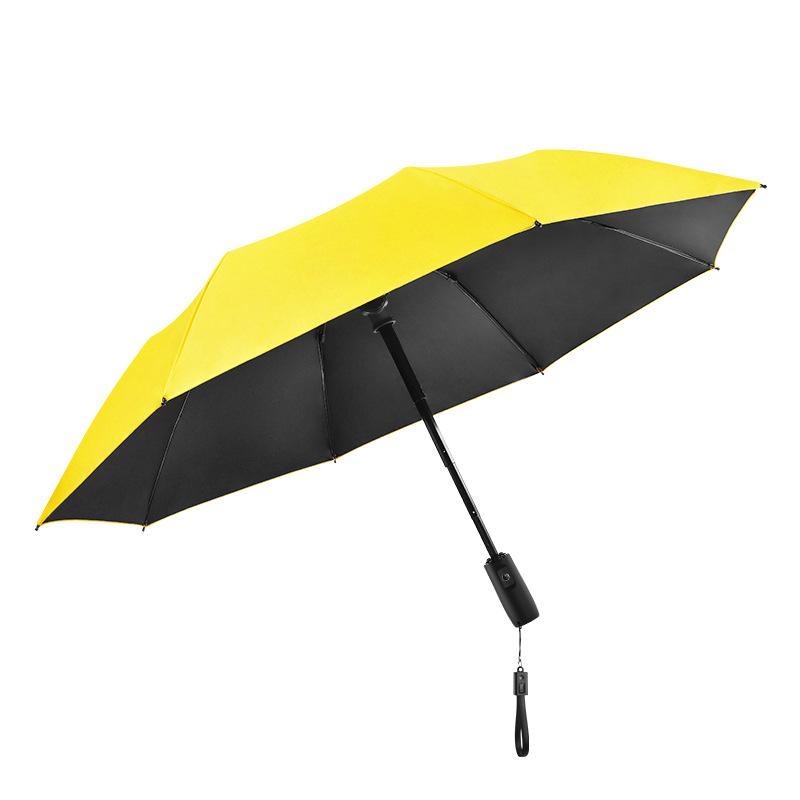 Men's High-End Folding Umbrella with Cooling Fan, Charging Sunscreen, Sunshade, and Rain Protection.