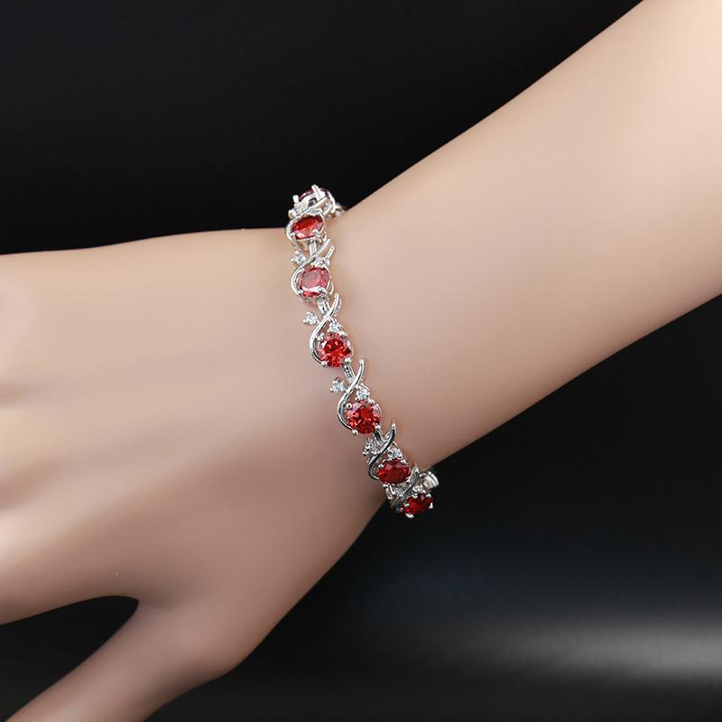 Женский браслет из циркона с цветами свежей сливы, креативный, универсальный, многоцветный