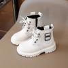 2024 Детские короткие ботинки для девочек Осень Зима Новая мода Корейский стиль Мягкая подошва Повседневные Противоскользящие Модные Ботинки на молнии