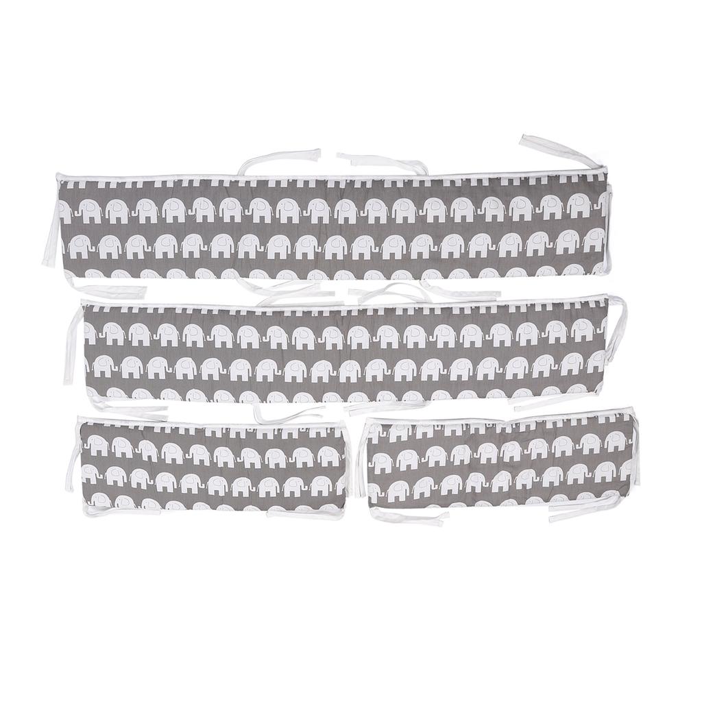 4pcs Crib Liner Anti Collision Soft Detachable Cotton Safe Breathable Safety Crib Liner for Full