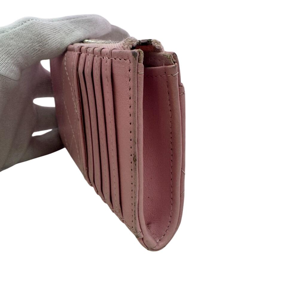 CHANEL Fragment case Matrasse leather Card Case pink leather Used