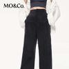 MO&Co. Women's Tailored High-Waisted Wide-Leg Trousers