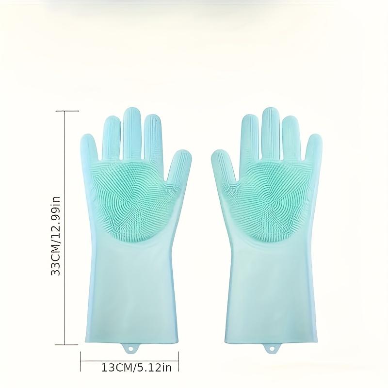 1 Pair 2-in-1 Silicone Pet Bath Gloves & Brush for Dogs, Massage & Bathing Supplies, Thick Gloves