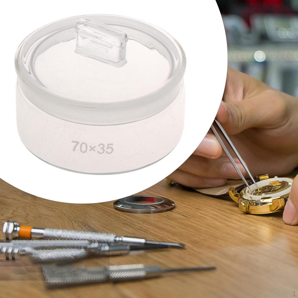 Держатель инструмента для часового масла, компактный прозрачный утолщенный стеклянный корпус для мойки цилиндра