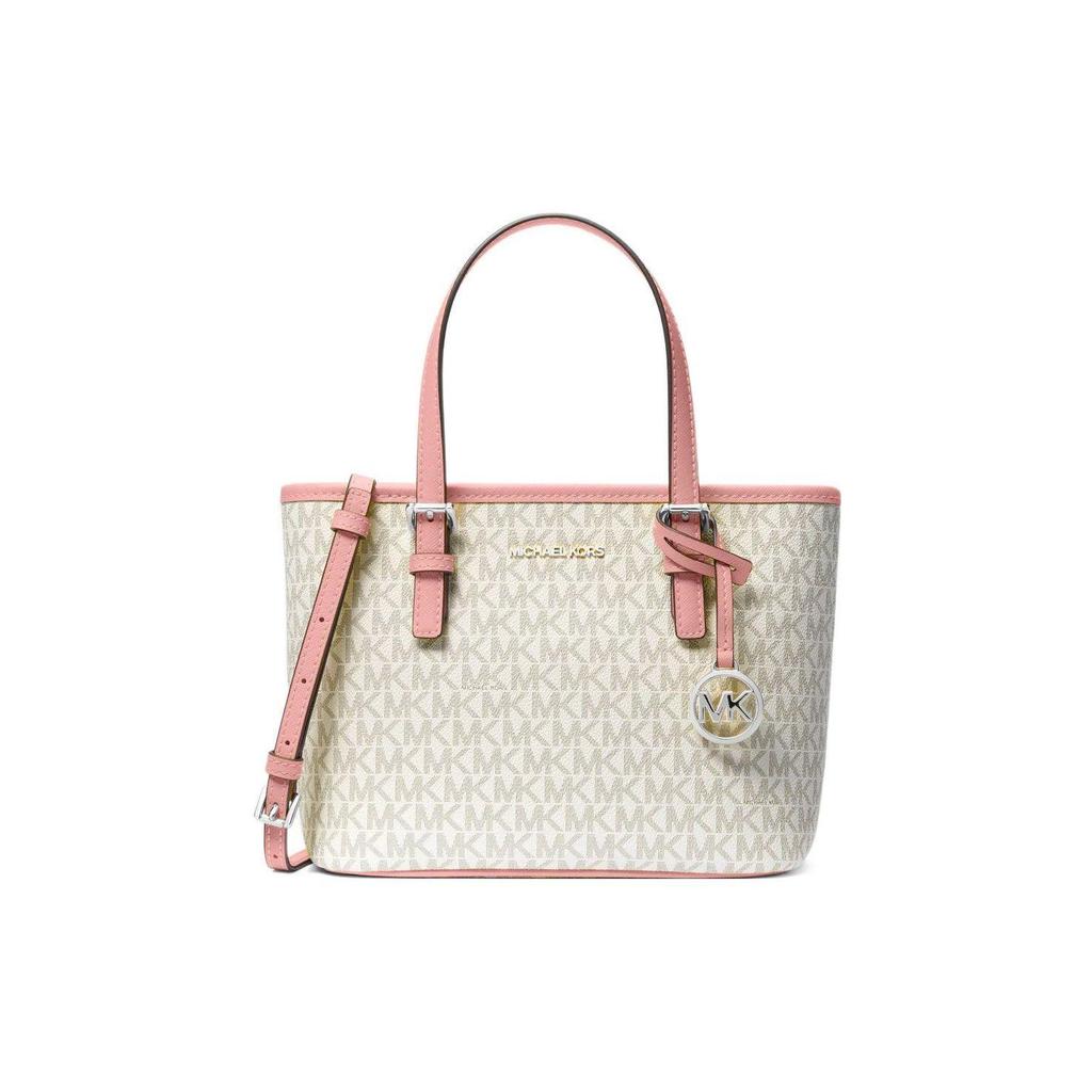 Michael Kors Mk Jet Set Classic Monogram Сумка-тоут на молнии Женские сумки-тоут Золотой Белый Розовый 35T9STVT0B-PRIMROSE-MULTI