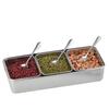 Seasoning Box Stainless Steel 3 Compartment Kitchen Spice Pots Condiment Storage Container with Lid