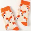 1 пара женских носков с анималистичным принтом, модные, интересные, необычные, мультяшные, средние, удобные, дышащие, повседневные, длинные носки