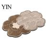 Easy Clean Shower Mat Double Flower Bath Mat, Super Absorbent Diatomaceous Earth Rug, Non-Slip Floral Water Rug Quick Dry Floor for Home Entrance