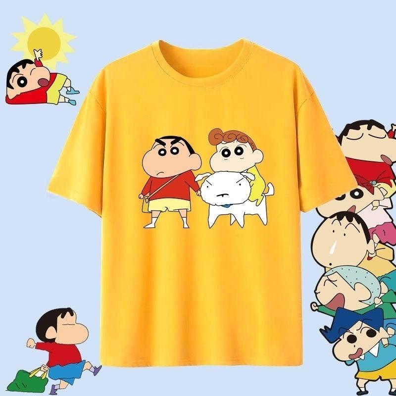 Crayon Shin Chan Shinnosuke Shiro Kazama Print T Shirt Women Unisex Oversized Cute Cartoon Short Sleeve Casual Tee
