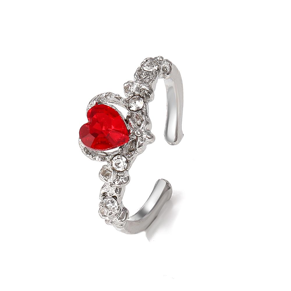 Кольцо с розовым драгоценным камнем, регулируемое кольцо с ангелом для девочек, милое очаровательное сексуальное кольцо с бриллиантом, двухслойное студенческое элегантное модное кольцо, комплект