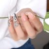 Открывающееся кольцо со стразами Очаровательная модная бижутерия Кольцо на палец Защитное для ногтей Женское кольцо для ногтей
