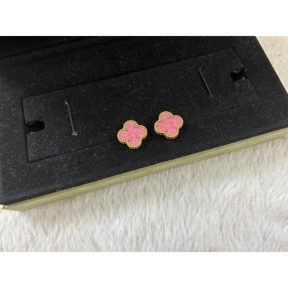 Серьги «Счастливый четырехлистный клевер» высокой версии для женщин, 18K, модная легкая роскошь, натуральный белый перламутр, пара серег