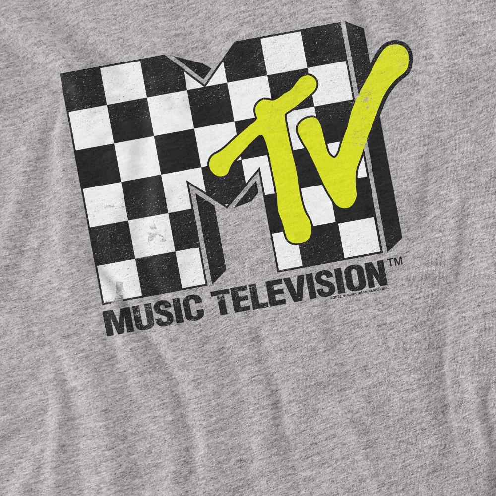 Унисекс Взрослая футболка MTV с логотипом в клетку