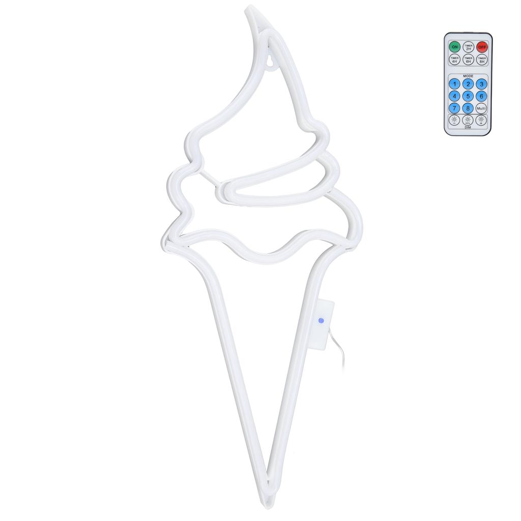 Неоновая светодиодная вывеска в форме мороженого с пультом дистанционного управления для декора вечеринки от USB или батареи