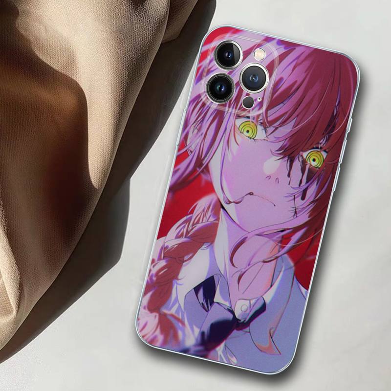 Makima Chainsaw Man манга аниме чехол для телефона мягкий силиконовый чехол для iphone 14 13 12 11 Pro Mini XS MAX 8 7 6 Plus X XS XR чехол