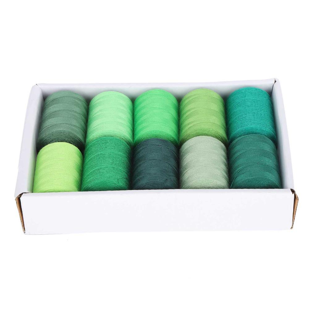 10pcs Green Color Polyester Sewing Thread Polyester Sewing Machine Thread Quilting