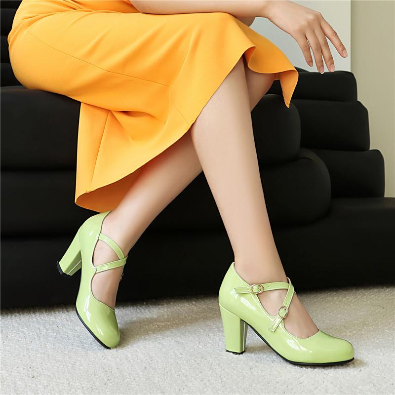 Женские туфли-лодочки на высоком каблуке, весна-лето, новая модель, толстый каблук, однотонные, большой размер, с открытой союзкой, туфли с низким верхом