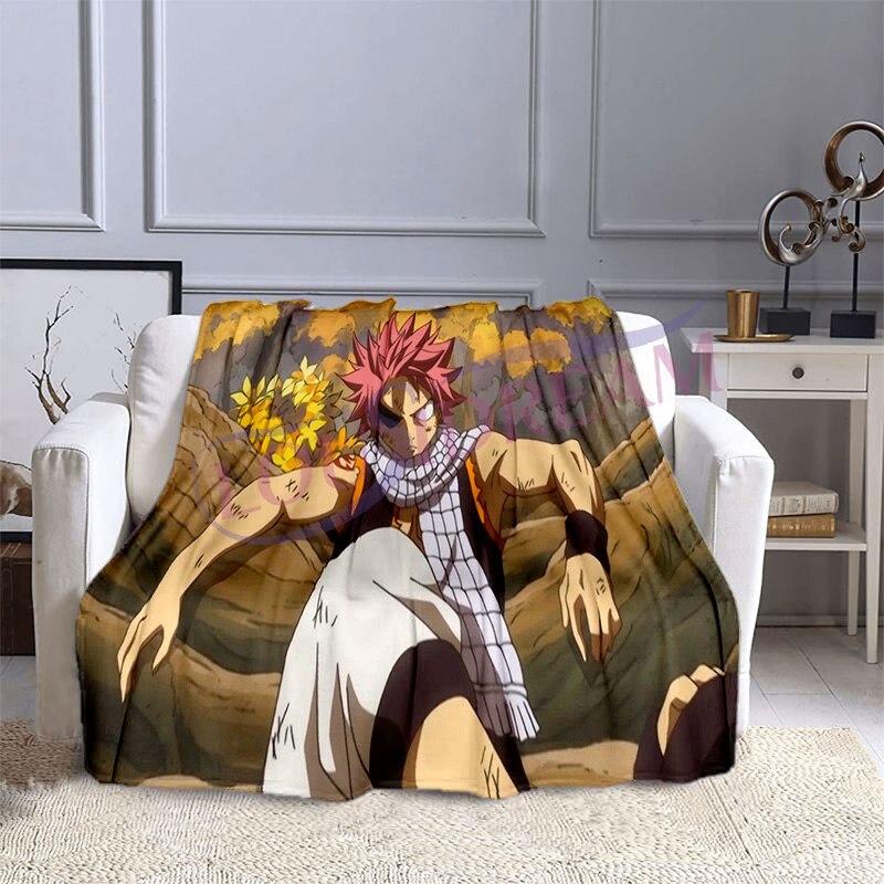Fairy Tail Flannel Plush Blanket Home Fleece Throw Blanket Travel Blankets Bedspreads Sofa Cover Couch Dorm Room Blanket