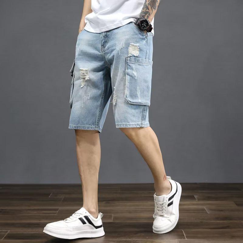 Men's Mid-Rise Slim Fit Denim Shorts - Trendy Summer Style