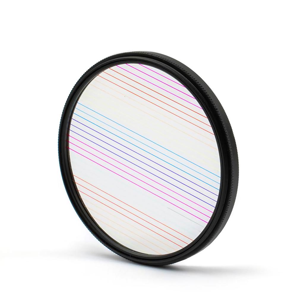 Blue Rainbow Streak Lens Filter Special Effects Anamorphic Optical Glass 77mm/82mm Flare Camera Filter w/Rotating Ring for DSLR