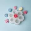 7 Cavity Chocolate Cake Baking Mold 3D Rose Peony Candle Soap Mold New Flower Silicone Molds