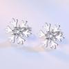 Elegant Zircon Snowflake Stud Earrings for Women - Fashionable Christmas-Themed Jewelry