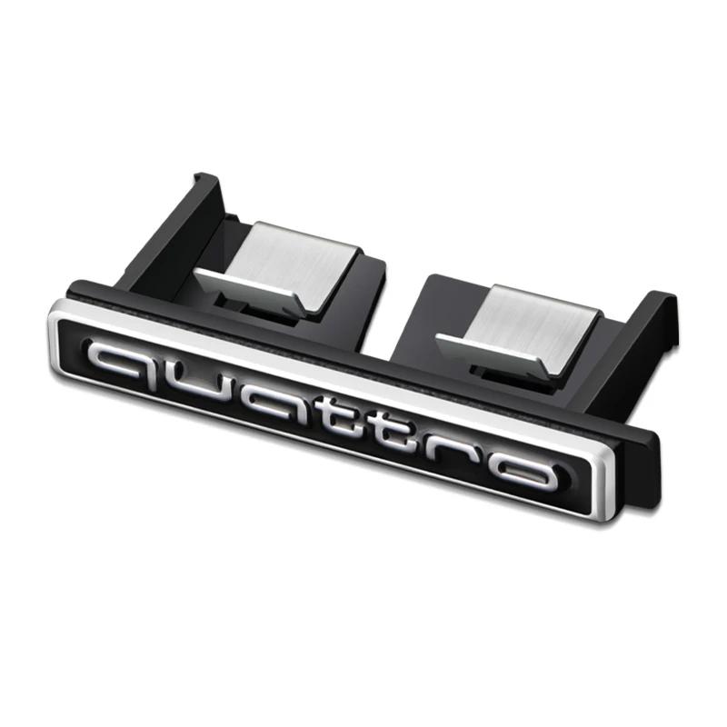 6 colors Metal Quattro Logo Front Grill Badge Emblem Sticker Decals for Hot A3 A4 A5 A6 A7 A8 S3 S4 S5 S6 Q3 Q5 Q7 Car Styling