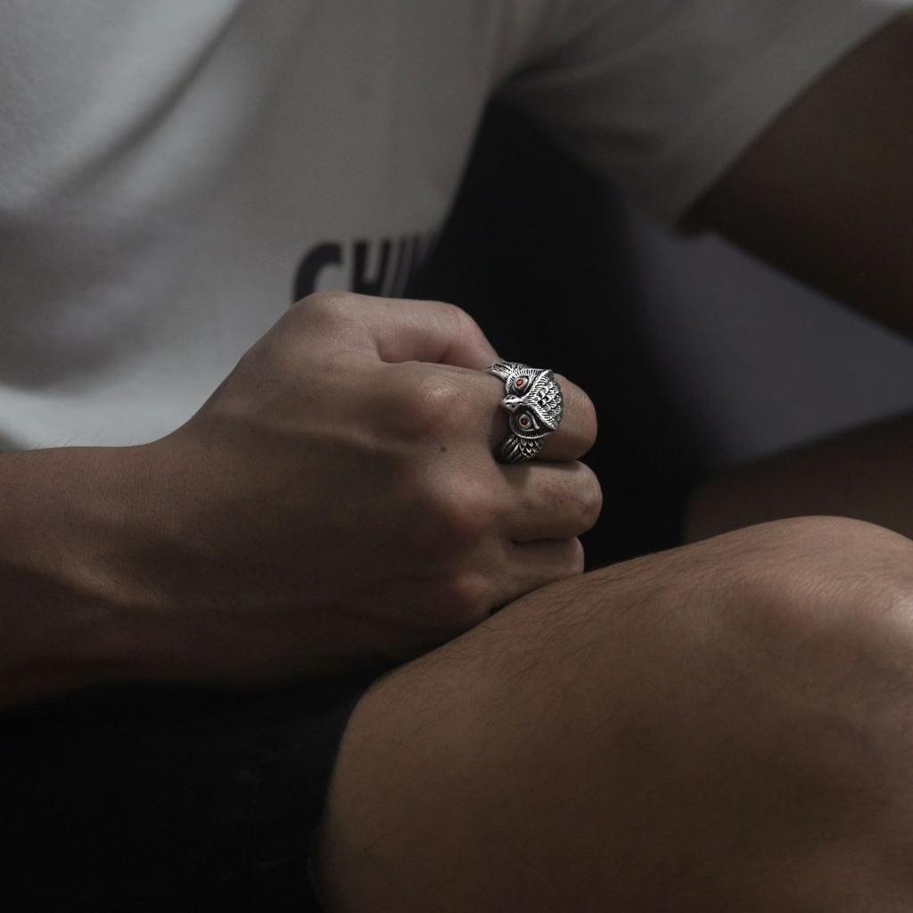 Vintage Owl Patron Saint Male and Female Ring Opening Adjustable Imitation Ring Cute Animal