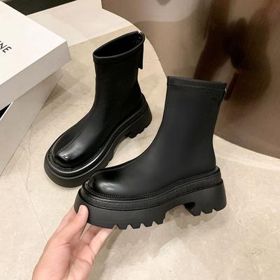 Модные женские зимние ботинки на толстой подошве, зимние с молнией сзади, 2024, горячая распродажа, однотонные, для отдыха на природе, модные женские повседневные удобные ботинки