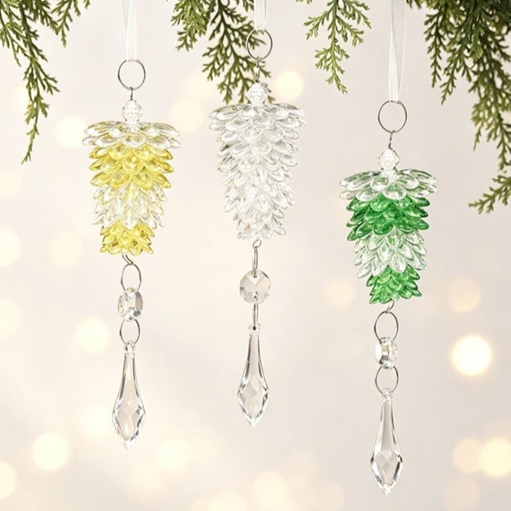 Sparkling Clear Ice Christmas Ornaments Transparent Christmas Tree Decorations Holiday Props