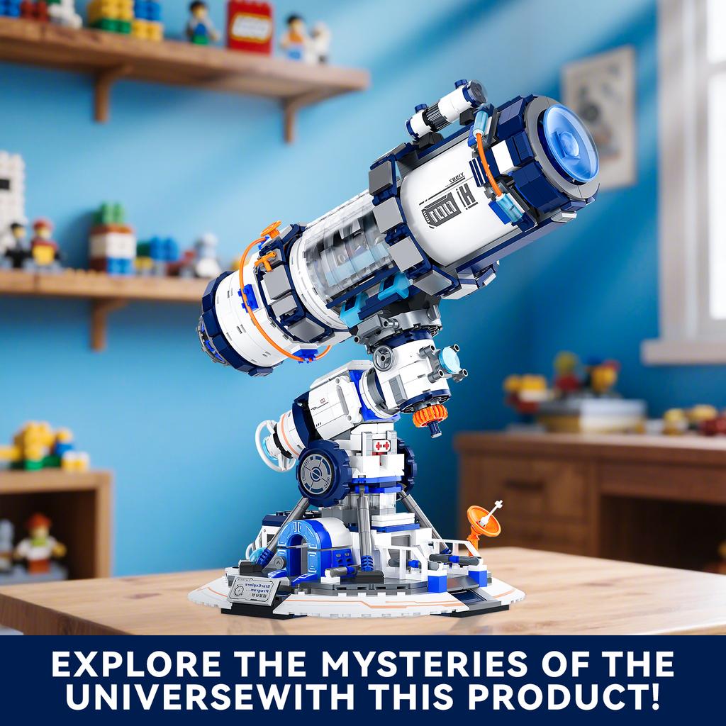 Space Telescope Building Block Set with Lighting, 995 PCS, STEM Birthday Holiday Collectible Gift for Space Enthusiasts, Kid 8+