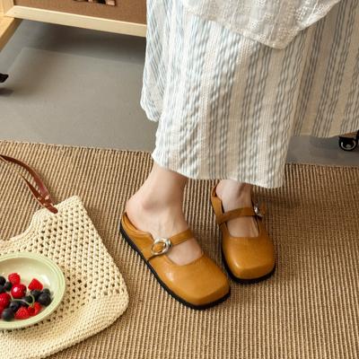 Нишевые серебристые туфли Мэри Джейн на плоской подошве с мелким вырезом, женские, лето 2025, новые, универсальные, с французским круглым носком, из маленькой кожи