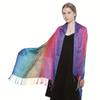 Elegant Peacock Jacquard Tassel Scarf - Gradient Color Shawl for Windproof Sunscreen - Perfect for Mardi Gras Party