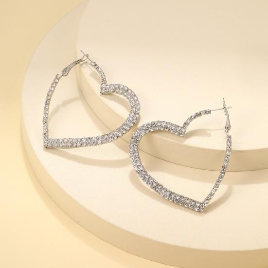 1 пара женских серег в форме серег со стразами, индивидуальное висячее сердце, преувеличенное вечерние, клубные свидания
