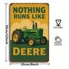 "Nothing Runs Like Deere" Tractor Sign - 19.81x29.97cm Vintage Metal Decor for Farmhouse & Garage