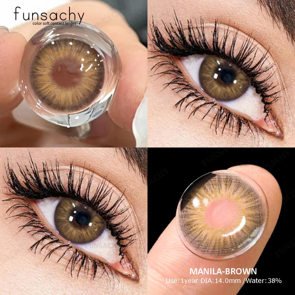 FUNSACHY 2 шт Colorcon 1 пара корейских линз цветные контактные линзы для глаз синие линзы большие зеленые линзы черные линзы на год