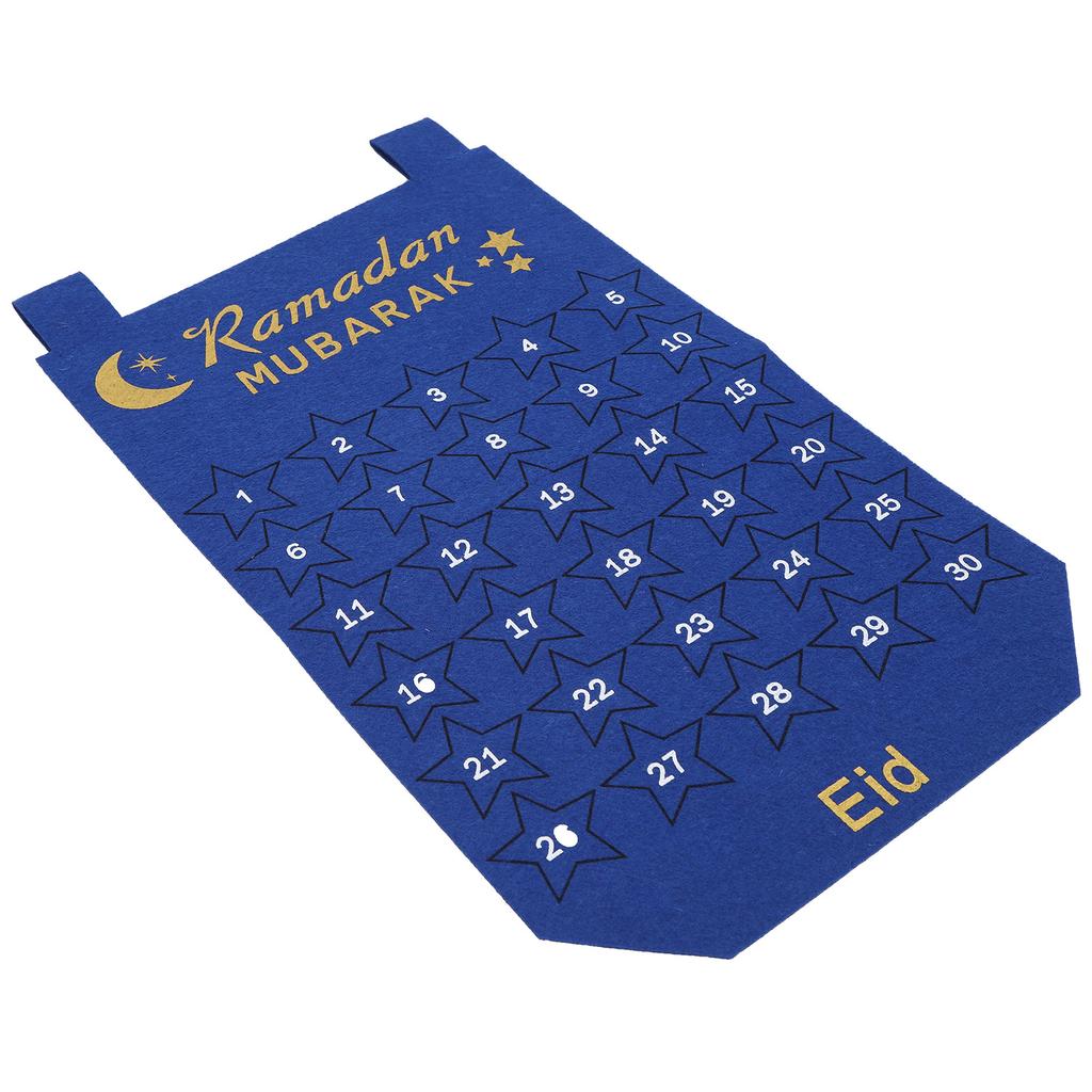 Eid Mubarak Advent Calendar Hanging Fabric Countdown Date Display Ramadan DecorationBlue
