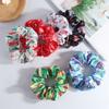 50pcs Women Girls Ponytail Hair Scrunchies Pretty Christmas Print Satin Hairbands for Lady Girls Hair Ties Accessories