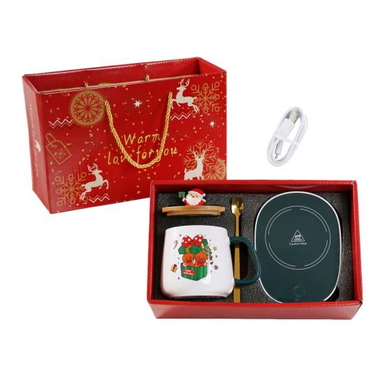 Coffee Cup Warmer with Mug Set Electric Heated Coffee Warmer Ceramic Coffee Mug Set for Coffee Tea Water Milk Coco Christmas Gifts for Coffee Lovers