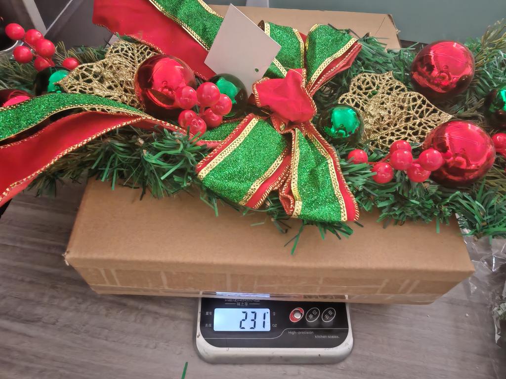 Рождественские искусственные гирлянды, Рождественская предварительно освещенная гирлянда-капля для украшения лестницы, Венок, Гирлянда с красными ягодами для двери и лестницы, Рождественский венок для украшения дома, сада и улицы