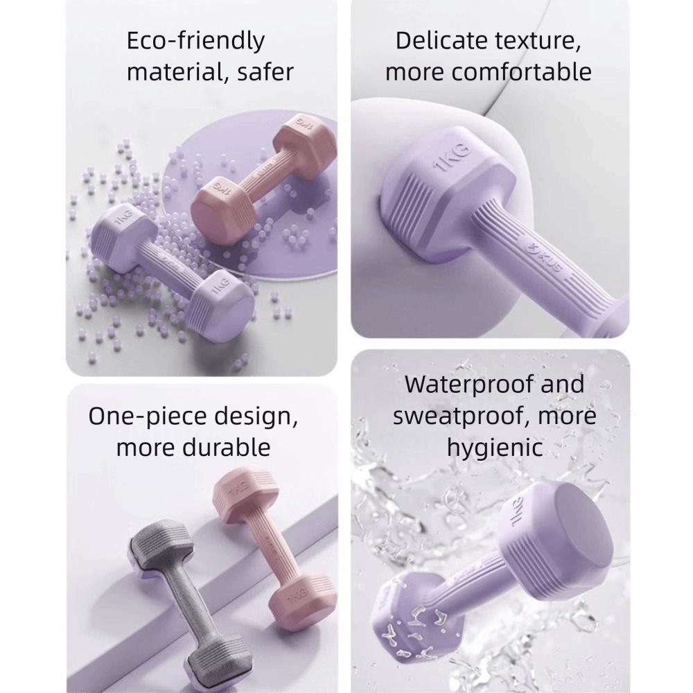 2KG Hand Weights Set Soft Rubber Handle Dumbbell Pair High Quality Small Dumbbell  Gym