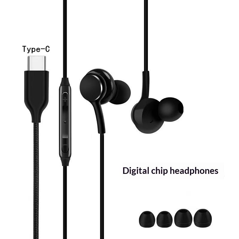 Проводные наушники-вкладыши USB-C с микрофоном, стереозвук Hi-Fi, плетеный кабель Type-C, 3,5 мм