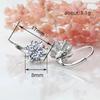 Sterling Simple Design 6 Claws Cubic Zirconia Earrings for Women Exquisite Female Accessories Gift Statement Jewelry