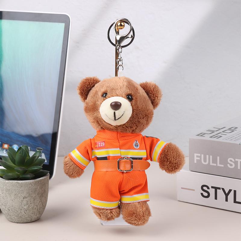 Дорожная полиция Маленький медведь панда плюшевые игрушки брелок полиция пожарные животные брелок кулон автомобиль рюкзак подвески сумка декор подарки