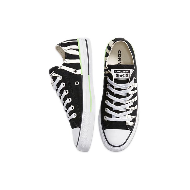 Converse Chuck Taylor All Star Удобные низкие кеды из парусины Унисекс Кеды Черный Белый Зебра 167667C