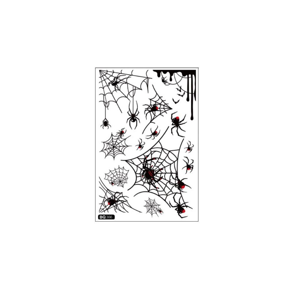 Черные Хэллоуин Наклейки Статические Мультяшные Паук Летучая Мышь Наклейки Витрина Дверь Окно Украшение Дома Страшная Наклейка Гладкая Поверхность